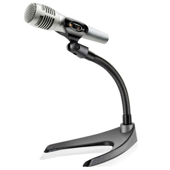 Pyle Desktop Microphone Stand - Universal Tabletop Mic Holder w/ Flexible 8.2'' Inch