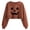 Coffee, variant on Elvqul Women's Loose Fit Long Sleeve Sweatshirt Crew Neck Jack-O-Lantern Pumpkin Relaxed Athletic Sporty Active