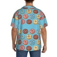 thumbnail image 3 of Pofeuu Cute Donut Print Mens Casual Short Sleeve Shirts Beach Summer Spread Collar Pocket Tops Men's Casual Short-sleeved Shirt-Small, 3 of 5