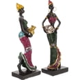 thumbnail image 4 of FRCOLOR African Tribal Figurines Lady Figurine Statue Assorted Color 2Pcs, 4 of 7