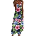 thumbnail image 1 of Robe d'Été pour Femmes Sans Manches Col en V Imprimée Décontractée Longue Maxi Robe pour Plage Vacances Extérieur, 1 of 8