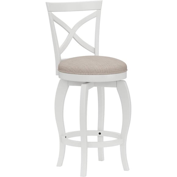 Hillsdale Ellendale 40" Fabric Transitional Counter Stool in White/Beige
