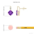 thumbnail image 2 of ANGARA Natural Sideways Cushion 1.6 ct Amethyst Earrings with Diamonds in 14K Yellow Gold for Women (Size-6mm) | February Birthstone, Anniversary, Jewelry Gift for Women | Natural Amethyst Earrings, 2 of 8