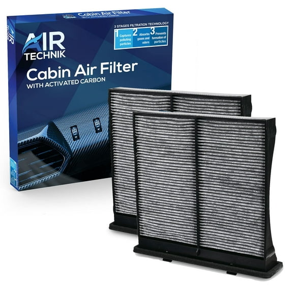 AirTechnik CF10930 Cabin Air Filter w/Activated Carbon 2 Pack  Fits Subaru Crosstrek 2016-2017, Forester 2009-2018, Impreza 2008-2016, WRX STI 2012-2021, XV Crosstrek 2013-2015 - 72880-FG000