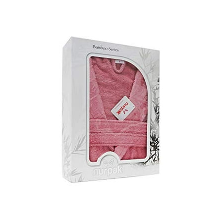 Tessile Di-Lusso Luxury 100% Turkish Bamboo Shawl Spa Robe in Premium Gift Box (DESERET Rose, XXL)