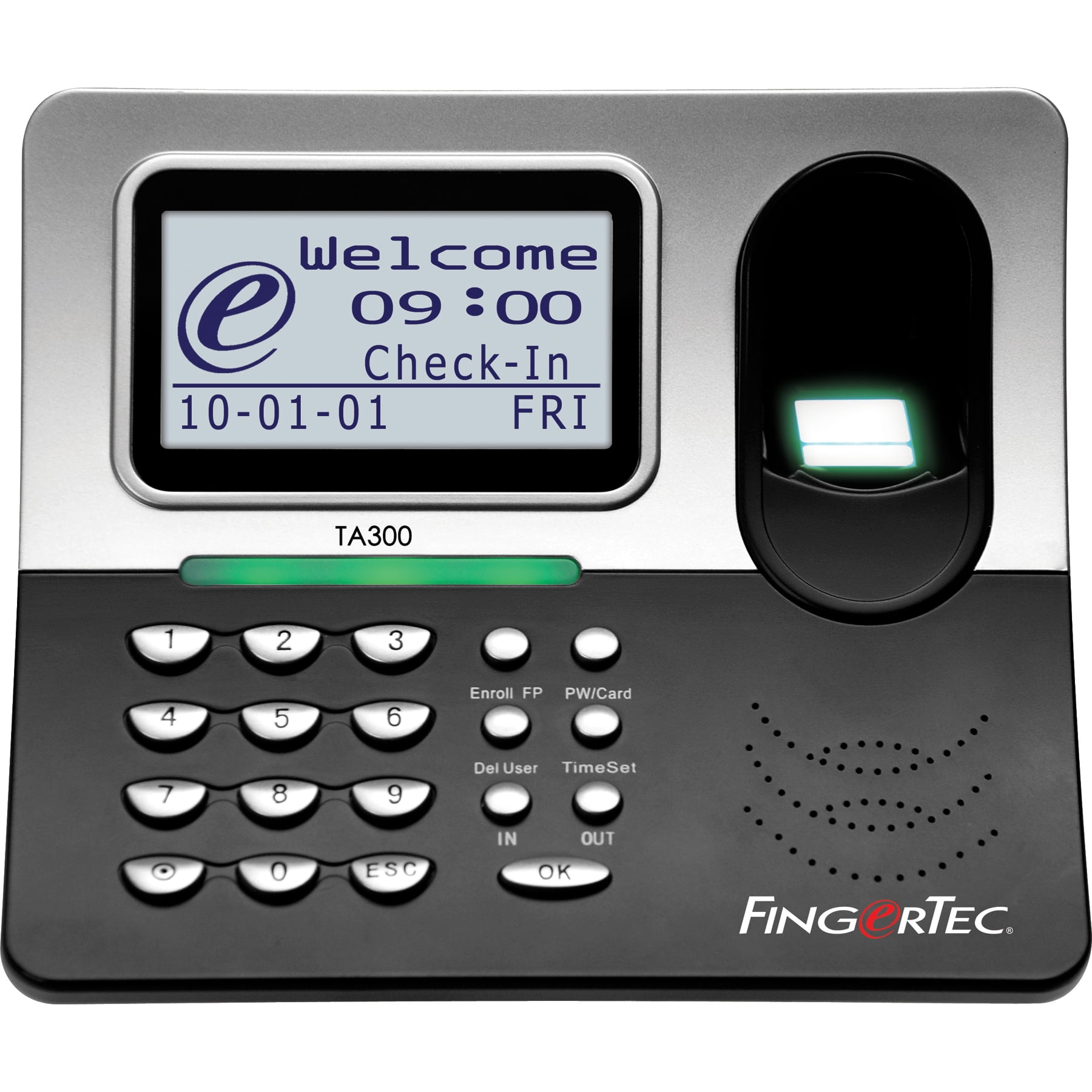 Fingertec TA300 Wireless Fingerprint Time/Attendance Clock, Battery Powered