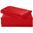 thumbnail image 1 of True Luxury Pure Heavy Rich Pima Cotton 4-Piece Bed Sheets Set Full Size Fits mattresses Upto 15-18” deep Pocket – Sateen Weave (Solid, Red), 1 of 8