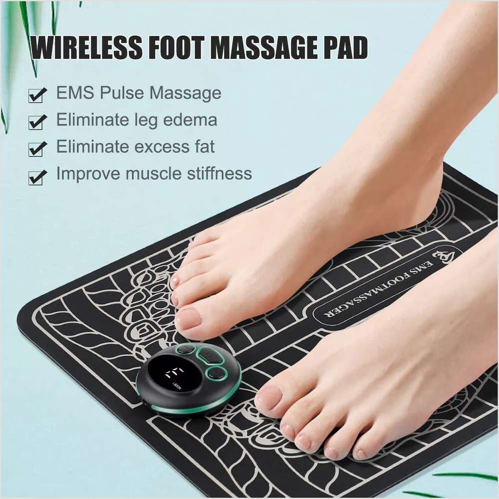 19 Level LCD Electric Foot Massager Pad Blood Circulation Muscle Stimulator USB