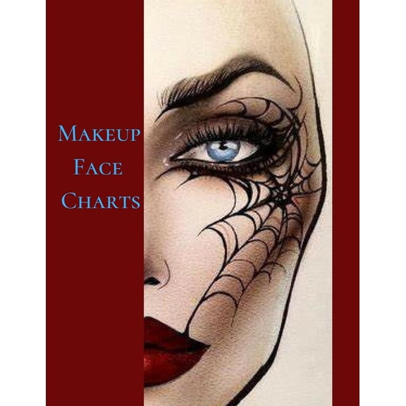 Makeup Face Charts: The Cute Blank Paper Practice Face Chart for Professional Makeup Artists (Paperback)