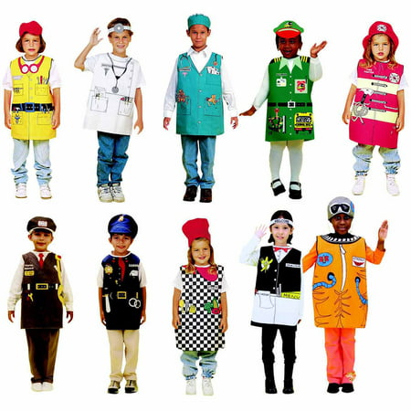 Childcraft Occupations Costumes with Hats for Children, Set of