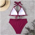 thumbnail image 4 of Mujeres Con Almohadillas en El Pecho Sin Soporte de Acero Con Cuello en V Cuello Halter Seaside Beach Swim Bikinis Set Split Traje de Baño Odeerbi ODB117493, 4 of 4