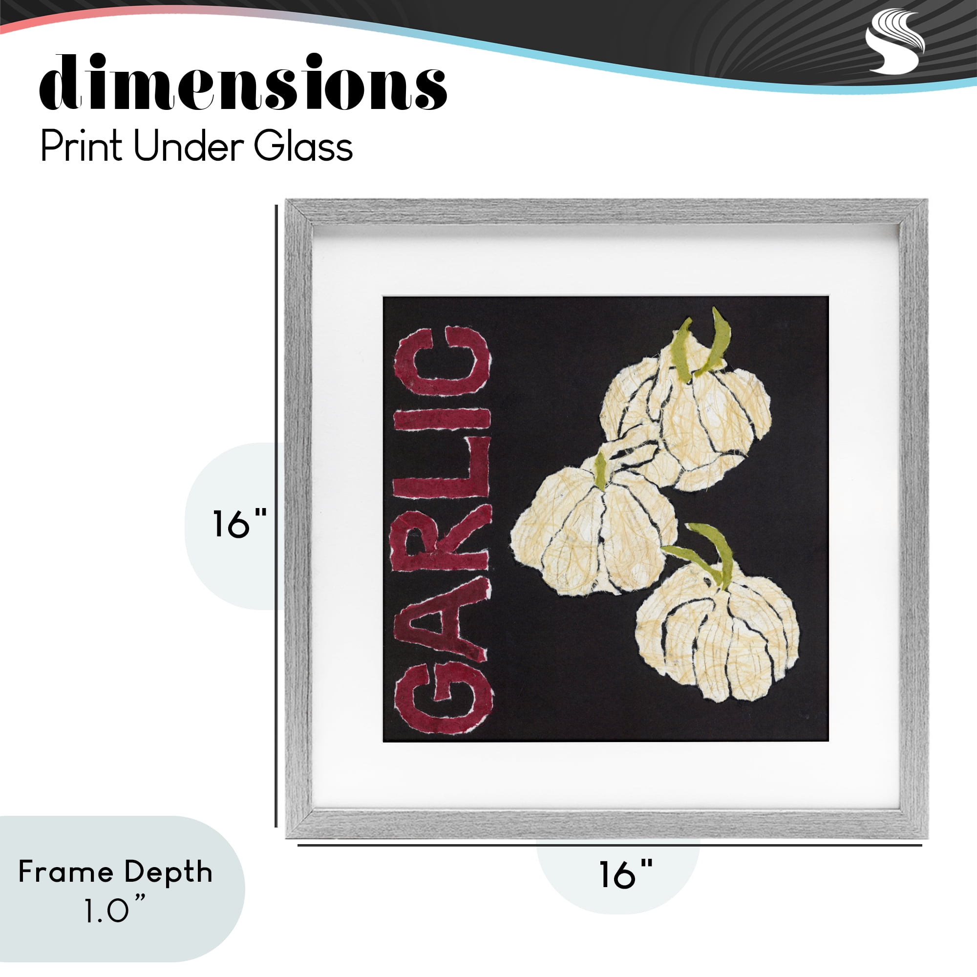 Stupell Industries Garlic Garden Vegetable Gray Framed Print Under Glass, design by Nancy Overton