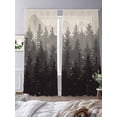 thumbnail image 3 of Sheer Curtain Panels Abstract Forest Rod Pocket Voile Window Curtains Black Gray Trees Window Treatments Ligh Filtering Privacy Curtain Drapes for Bedroom Living Room 2 Panel Set 96 Inch Length,, 3 of 9