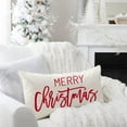 thumbnail image 2 of Merry Christmas Pillow Covers 12x20 Inch Farmhouse Christmas Decorations Lumbar Christmas Pillows Christmas Decorative Throw Pillows Cases Winter Holiday Decor for Sofa Couch Living Room, 2 of 6