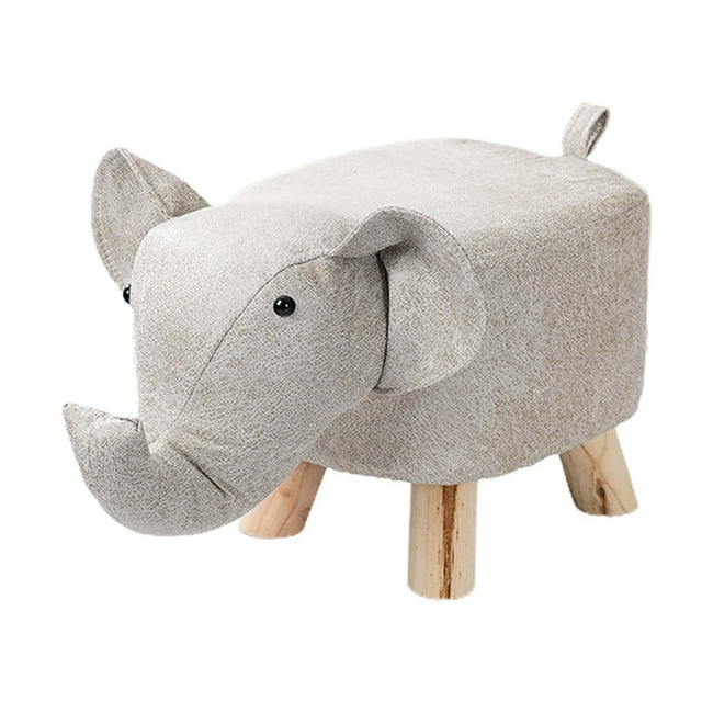 GUOOL Repose-Pieds Tabouret Ottoman Animal, Banc Dessin Animé, Portable Mignon pour Changer de Chaussures Pied Blanc