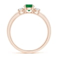thumbnail image 2 of ANGARA Natural Classic Emerald and Diamond Three Stone Engagement Ring in 14K Rose Gold for Women (Size-5mm) | May Birthstone, Birthday, Anniversary, Jewelry Gift for Women | Natural Emerald Ring, 2 of 10