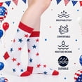 thumbnail image 3 of COOPLUS Women Crew Socks American Flag Patriotic 4th of July Independence Day Novelty Casual Socks 5 Pairs, 3 of 7