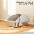 thumbnail image 3 of Stainless Steel Cat Litter Box with Lid, Metal Kitty Litter Box with Scoop, Non-Stick Base, Easy to Clean for Cat, Rabbit, Guinea Pigs and Hamsters - Light Gray, 3 of 8