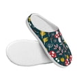 thumbnail image 3 of Wukai Cartoon Leaf Mushroom Red Print Women's Indoor Bedroom Slipper Slip On Shoes, Unisex House Shoes with Anti-Skid Sole for Men, Gift for Women Men-35/36, 3 of 7