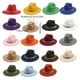 thumbnail image 3 of Sombrero Fedora Minnieouse Unisex ala ancha Collar de oro lujo amarillo, 3 of 6