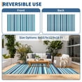 thumbnail image 3 of Garvee 8x10ft Waterproof Outdoor Rugs Modern Striped Area Rug for Patio, Reversible UV-Resistant Plastic Straw Rugs Outdoor Camping Carpet for Porch Deck Backyard Balcony, Blue, 3 of 5