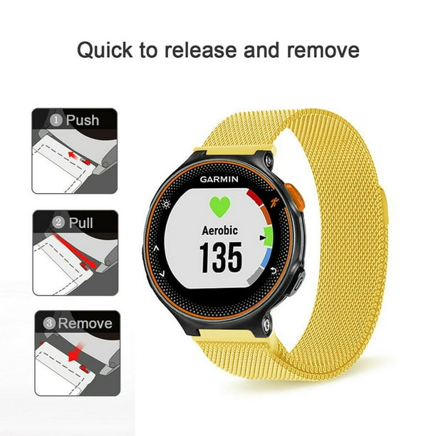 GoldCherry For Garmin Forerunner 235 Watch Bands Men s Women s Milanese Loop Stainless Steel Mesh Watch Replacement Garmin Forerunner 235 Gold