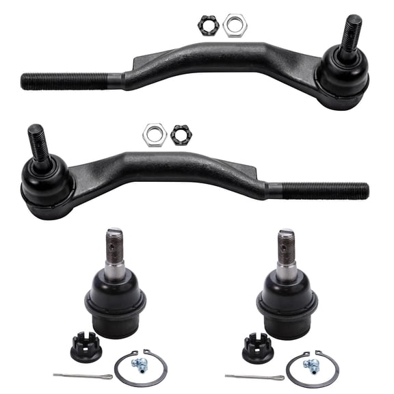 Detroit Axle - 2 Front Lower Ball Joints 2 Outer Tie Rod Ends for Chevy Trailblazer GMC Envoy Buick Rainier Isuzu Ascender Saab 9-7X SSR Olds Bravada