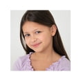 thumbnail image 3 of 14k Gold Sparkling Heart Pink Kids / Children's / Girls Earrings Hoop, 3 of 7