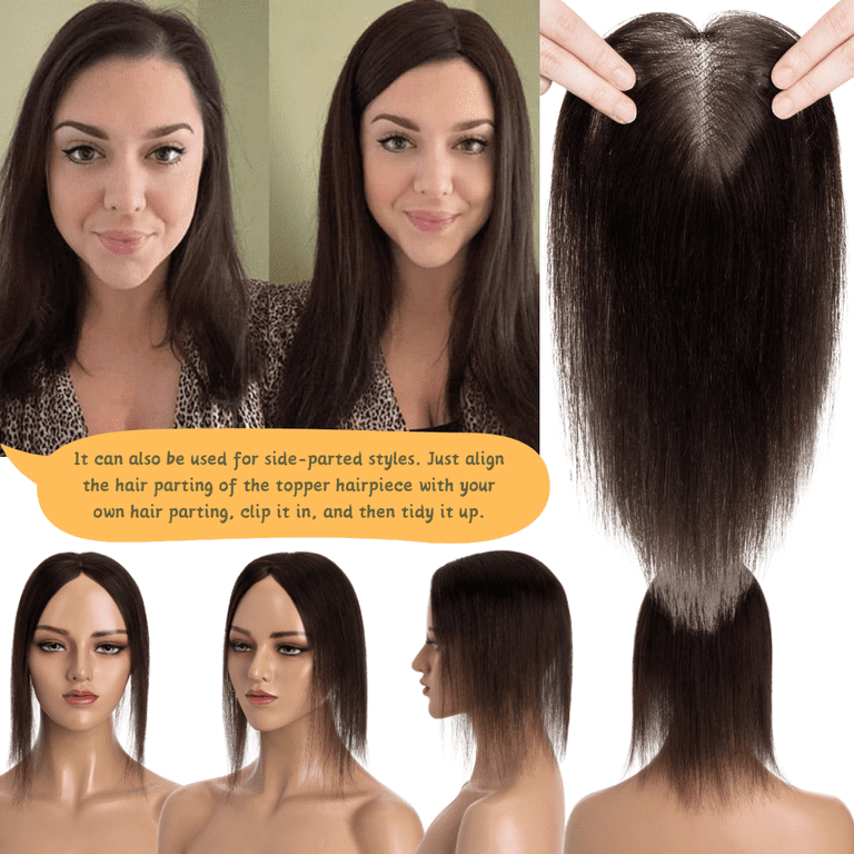 Human Hair Clip-In Volumizer Monofilament Base 8\