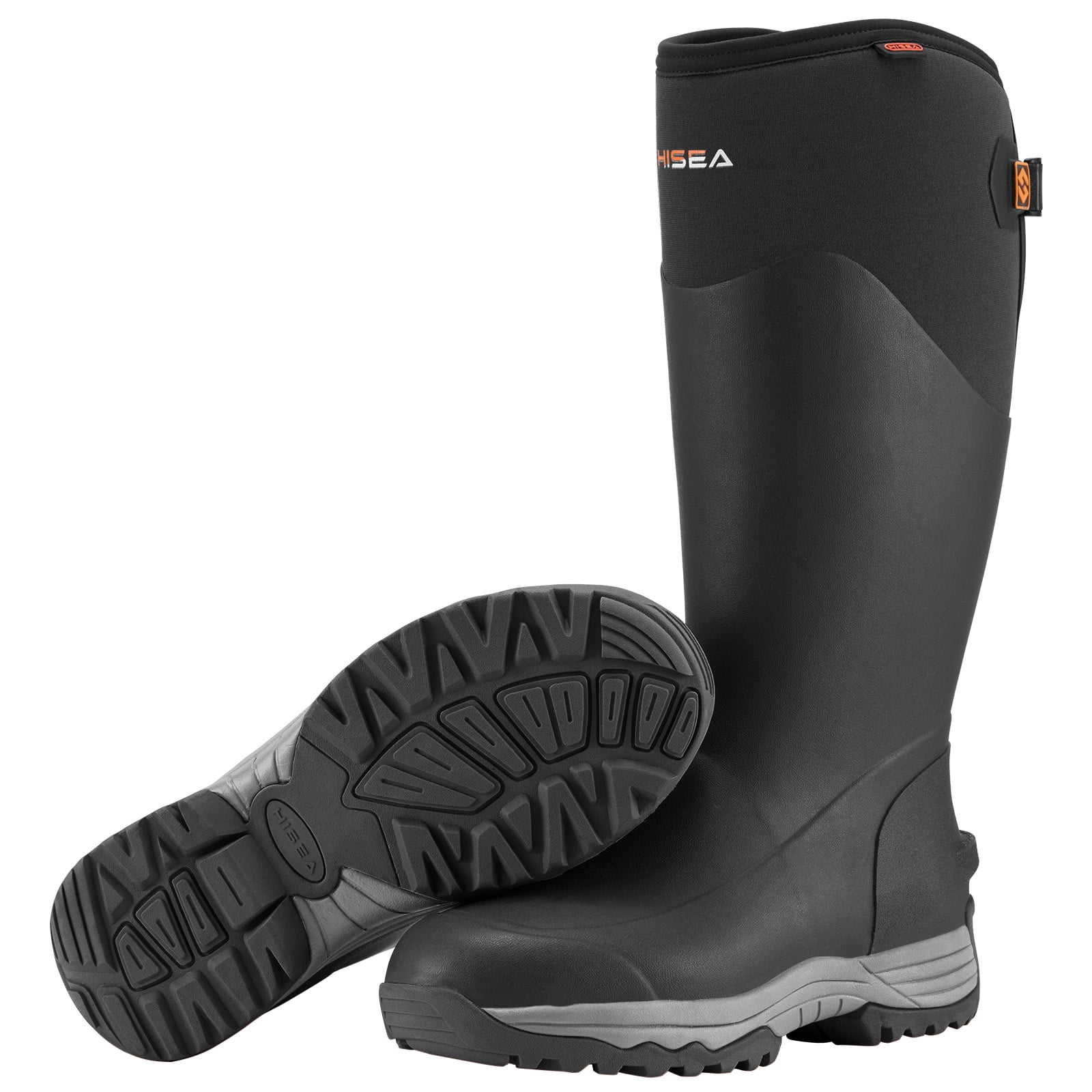 HISEA Rubber Rain Boots for Men Insulated Hunting Boots Waterproof ...
