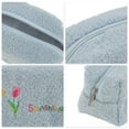 thumbnail image 3 of Unique Bargains 1 Pc Tulip Style Drawstring Makeup Bag for Vacation Light Blue Plush, 3 of 6