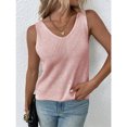 thumbnail image 2 of Camisetas sin mangas de punto con cuello en V, sin mangas, Color puro y elegante, suéter para mujer amigable con la piel, chaleco para fiesta, salida de compras, 2 of 6