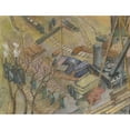 thumbnail image 2 of Pauline Kowarzik 14x12 Black Ornate Wood Framed Double Matted Museum Art Print Titled: Building Site of the I. G. Farben (1928), 2 of 5