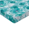 thumbnail image 4 of Ambesonne Peony Fitted Sheet, Floral Pattern Nautical Color, King Size, Dark Seafoam Seafoam, 4 of 5