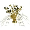 Club Pack of 12 Fleur-De-Lis Gleam 'N Spray Mardi Gras Cascading Gold Foil Centerpieces 11''