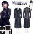 thumbnail image 2 of Disfraz de Addams para niños, uniforme escolar, ropa de fiesta de Halloween, 2 of 4