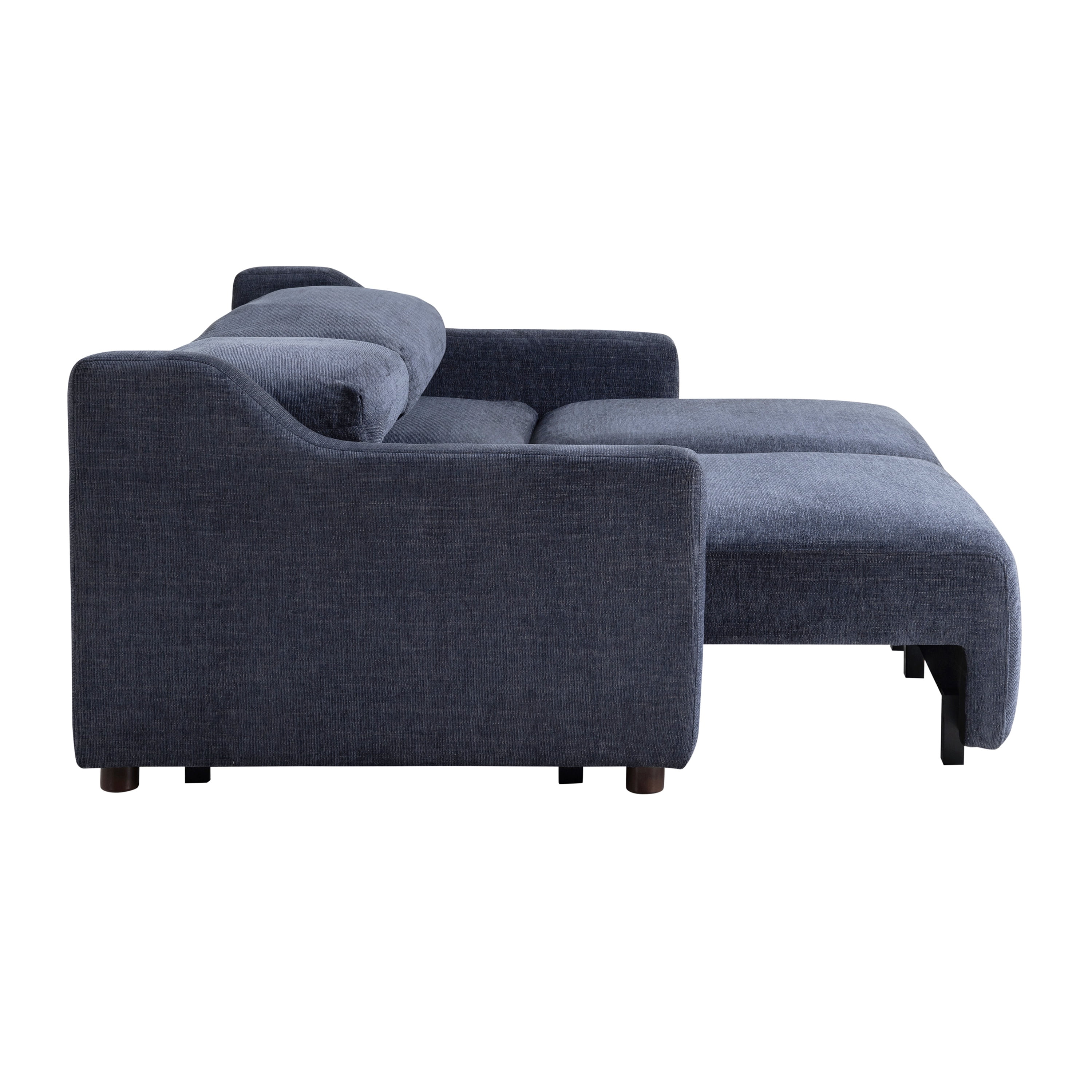 Serta Giles Modern Style Convertible Sofa, Navy Blue Chenille Fabric
