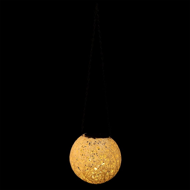 UPGRATOR 1Pc Solar Sphere Rattan Ball Light Plastic Globe Lights For Courtyard Use