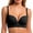 Black, variant on Jelly Bras for Women, Wireless Push Up Demi Bra Half Cup, Seamless T-Shirt Bra with Convertible Straps, S-2XL