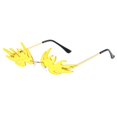 thumbnail image 2 of de sol montura de Novedad para mujeres H amarillo Macarena Gafas de sol de llama de moda, 2 of 3