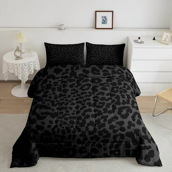 Manfei Leopard Cheetah Print Bedding Comforter Set, Rustic Farmhouse Twin Comforter Sets, Modern Fashion Polkadots Reversible Bedding Set, Luxury Bedroom Decor, 2 Pieces