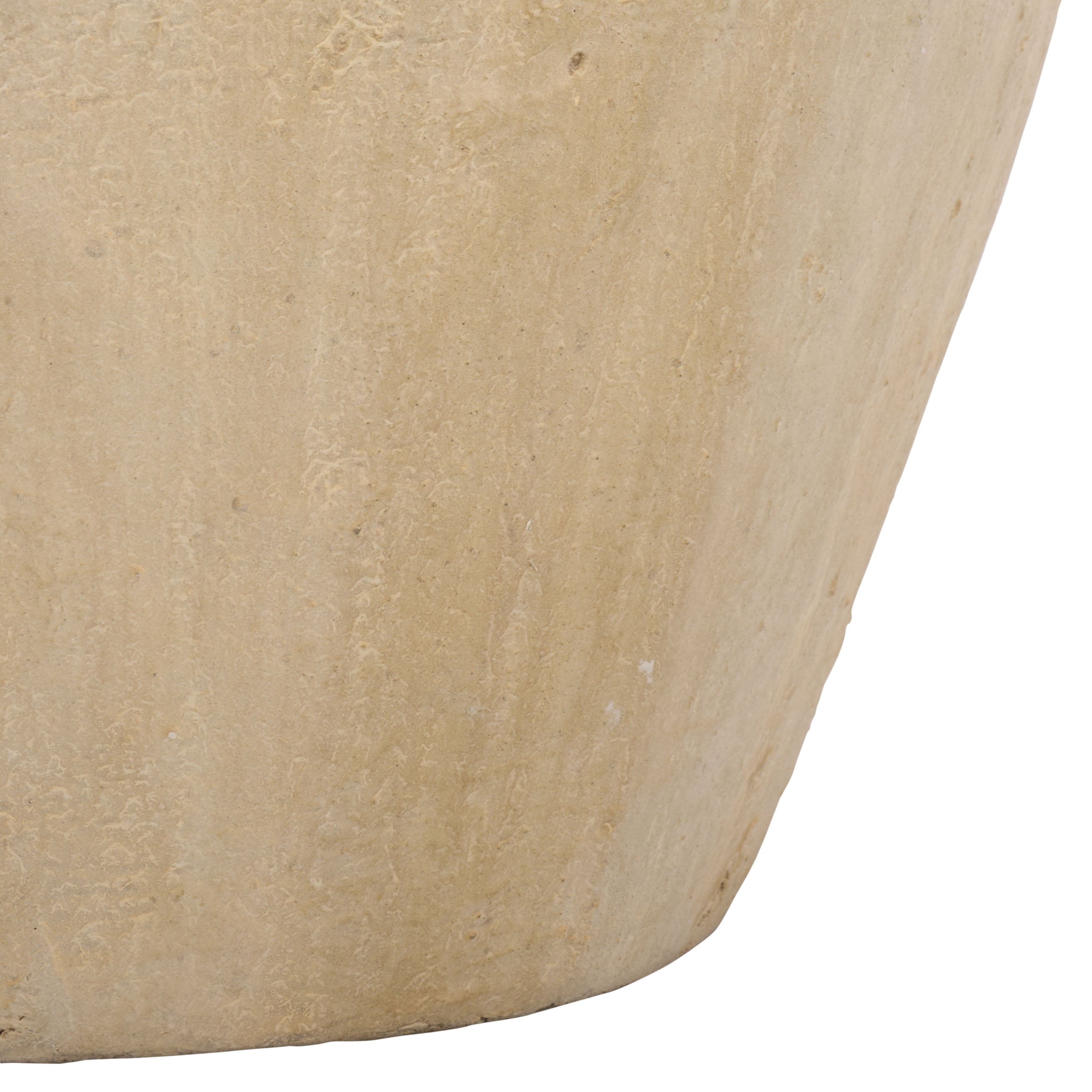 Safavieh 19.3" x 19.3" x 26.8" Round Beige Cement Bamboo Plant Pot