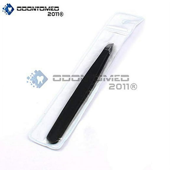 Odontomed2011® Proffesional Black Color Coated Eyebrow Tweezer Slanted Hair Beauty Woman Beauty Makeup Tools Odm