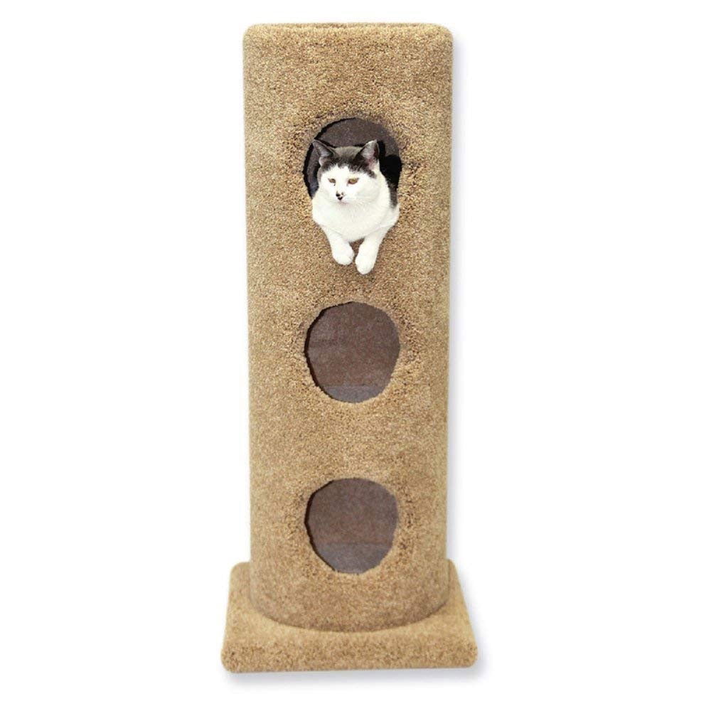 Beatrise Pet Products 43in Cat Tree & Condo Scratching Post Tower, Beige
