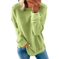 thumbnail image 1 of Pxiakgy Chandail Décontracté à Manches Longues Col Rond Couleur Unie pour Femmes Automne Hiver Menthe + m, 1 of 5