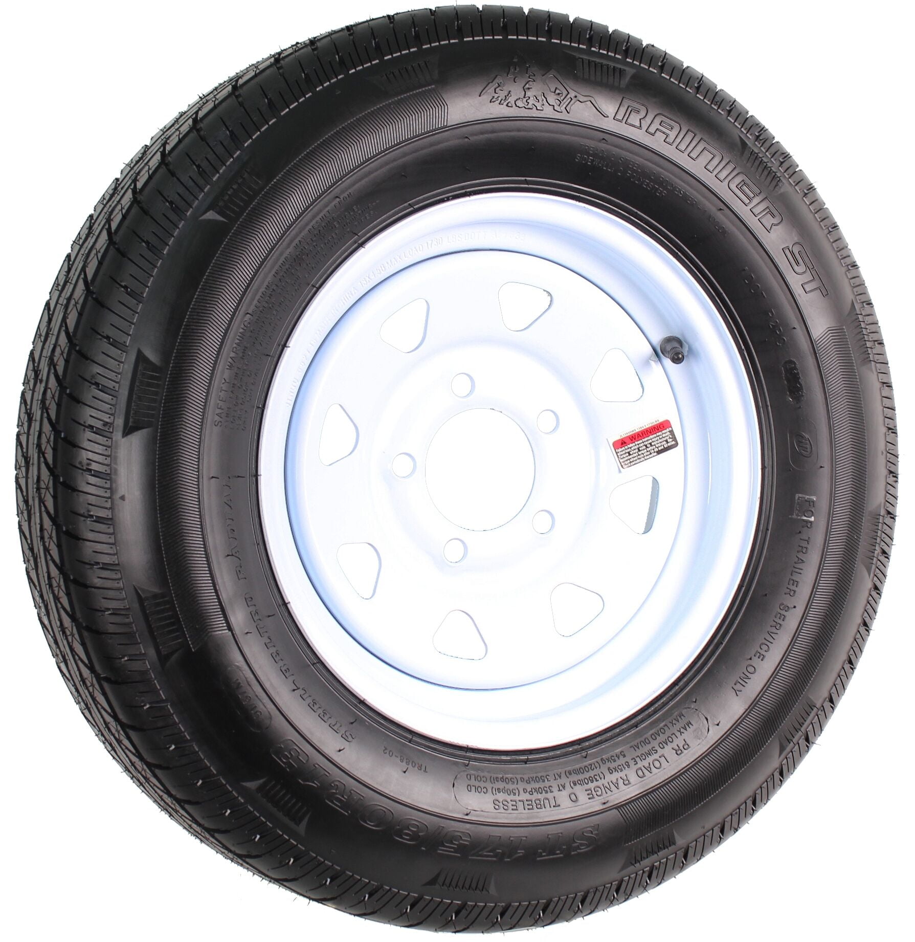 Karrier ST175/80R13 Radial Trailer Tire With 13" White Wheel - 5 On 4-1