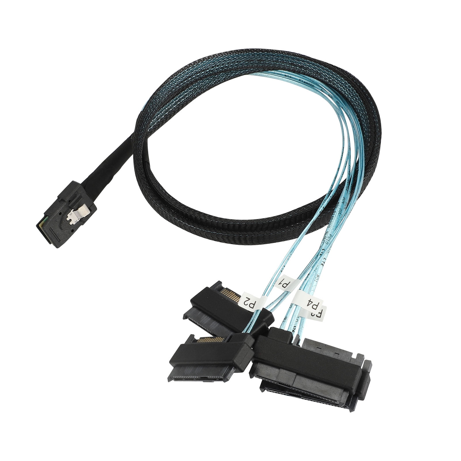 Mini SAS SFF-8087 36Pin to 4 SFF-8482 HDD with SATA Power Splitter Cable 1M 3FT 