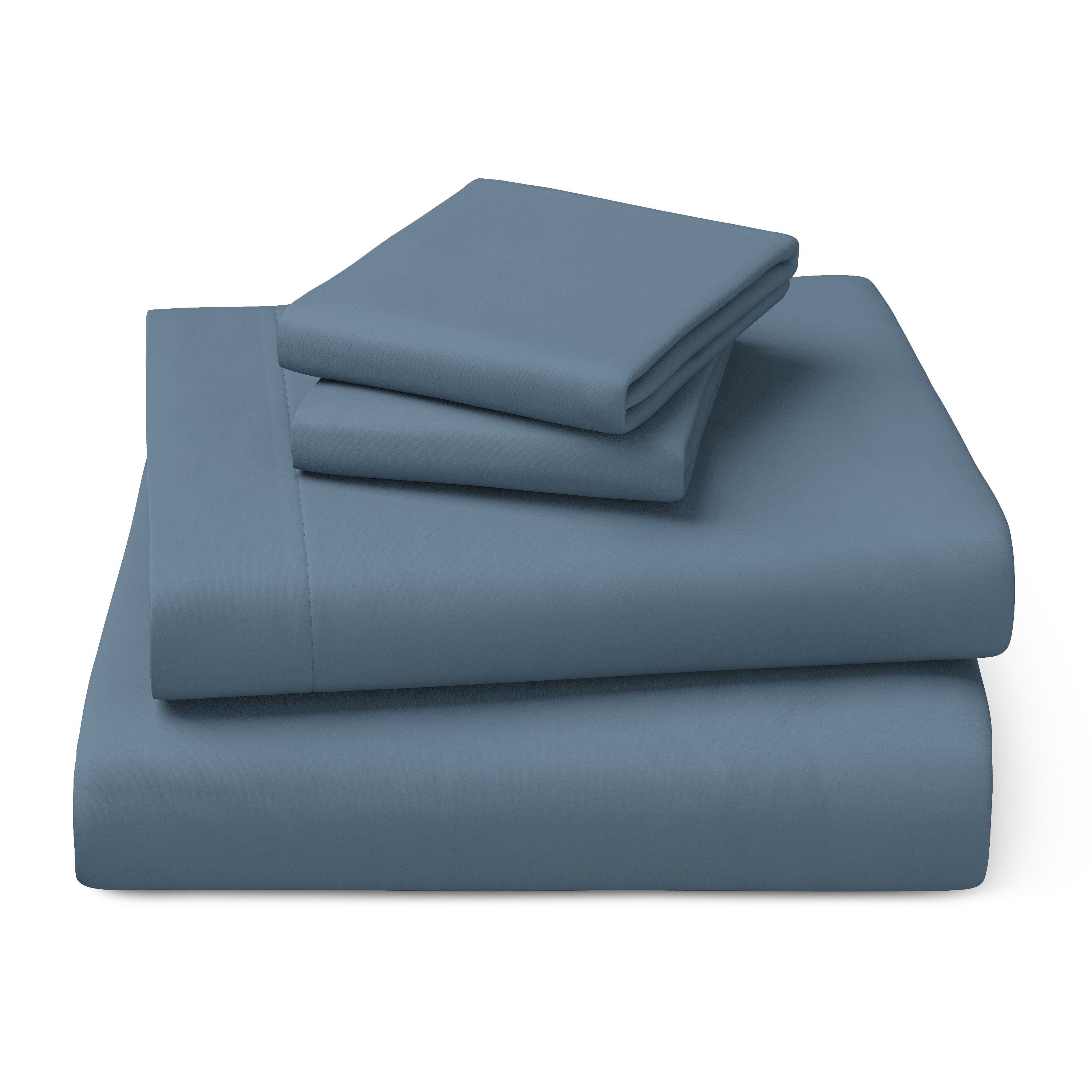 Mainstays Kids Microfiber Bed Sheet Set, Full, Blue, 4 Pieces