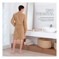 thumbnail image 4 of Bata de Baño Suave, Absorbente y de Secado Rápido, Unisex Real Textil (Khaki, Unitalla), 4 of 6