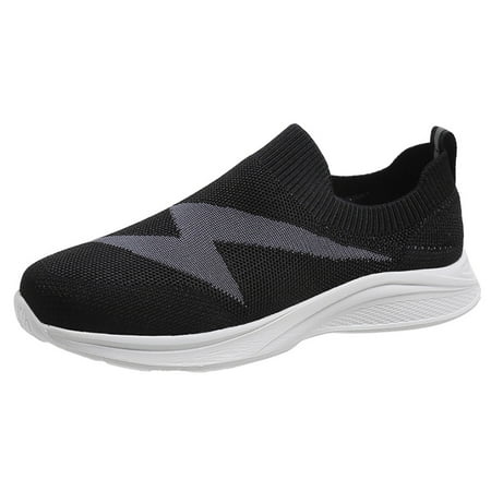 

Fsqjgq Slippers for Women Fashion Summer and Autumn Women Fly Woven Mesh Breathable Lightweight Slip On Casual Style Women Sports Running Shoes Black 39